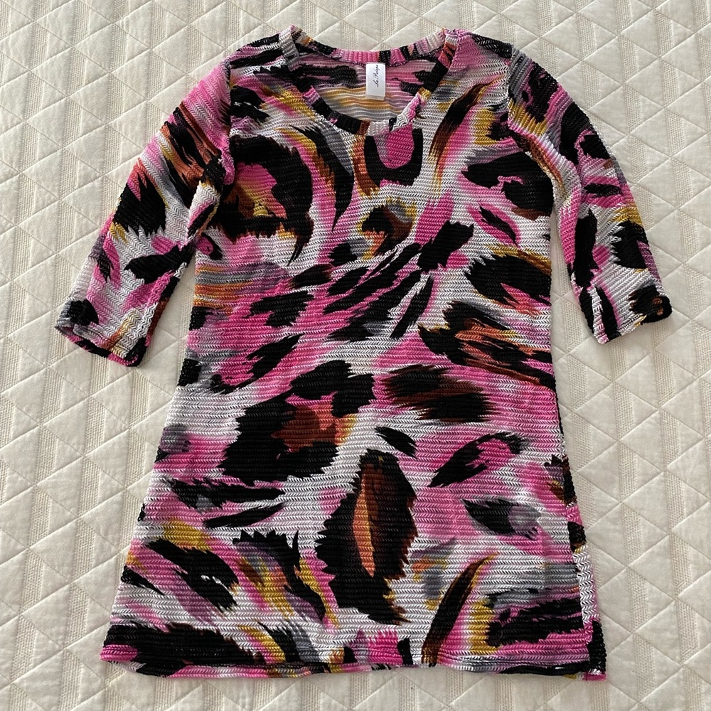 La Palapa Women’s L Swim Coverup Black, Pink, White, yellow